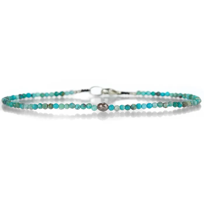 Bracelets Turquoise and Brown Diamond Beaded Bracelet Margaret Solow