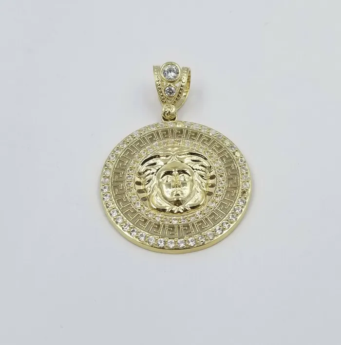 Charm Necklaces Gold and Diamond 10k Yellow Gold M Head Charm Pendent Rope Chain 25mm 20 22 24 Mens Womens