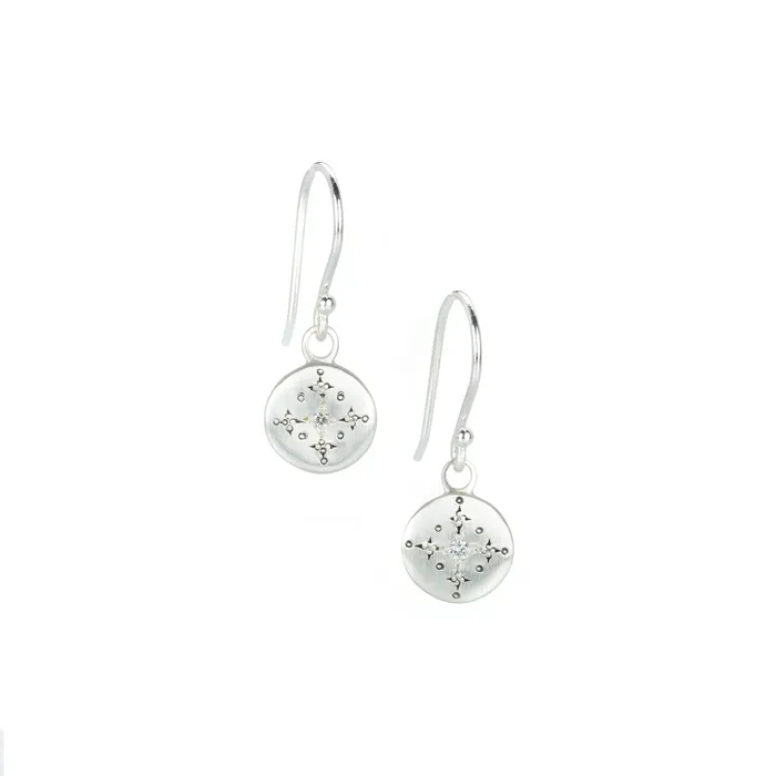 Earrings Adel Chefridi Silver New Moon Charm Drop Earrings