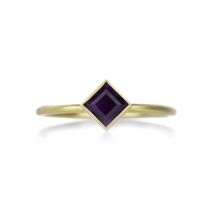 Gabriella Kiss Rings 18k Square Amethyst Ring
