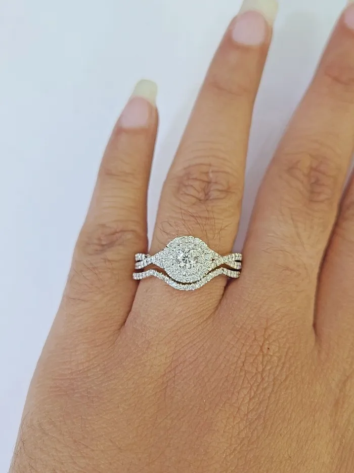 Gold and Diamond Rings Real 14k Yellow Gold Diamond Ladies Ring Women Engagement Wedding