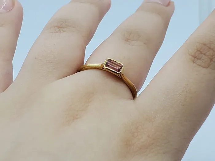 JCM DESIGN JEWELRY Rings 14k solitaire ring with emerald cut tourmaline stone daily wear ring