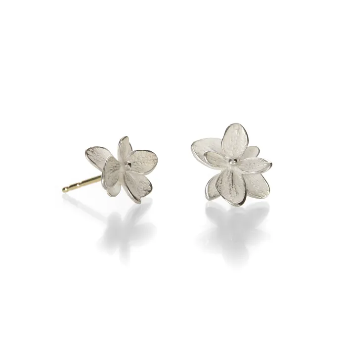 John Iversen Rings Sterling Silver Baby Hydrangea Twin Studs