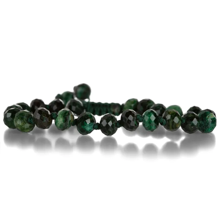 Joseph Brooks 8mm Faceted Emerald Beaded Bracelet Bracelets