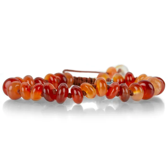 Joseph Brooks Bracelets 8mm Smooth Carnelian Agate Macrame Bracelet