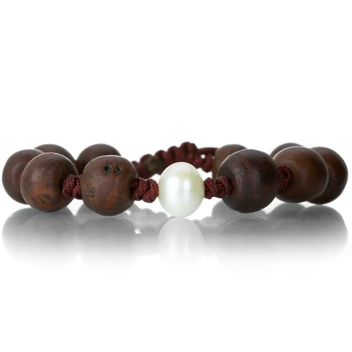 Joseph Brooks Bracelets Antique Tibetan Bodhi Seed Bracelet with Pearl