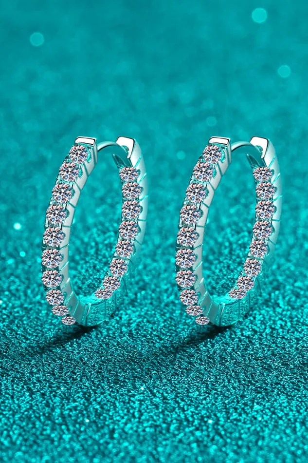 Moissanite 925 Sterling Silver Huggie Earrings Trendsi Earrings