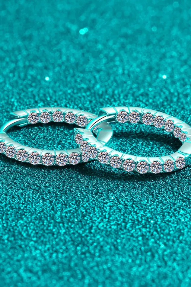 Moissanite 925 Sterling Silver Huggie Earrings Trendsi Earrings