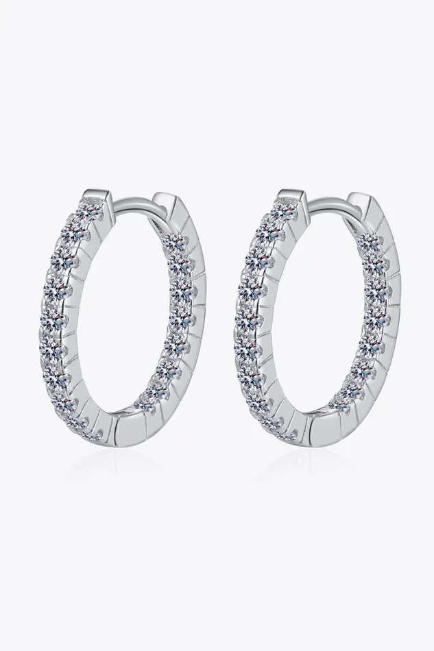 Moissanite 925 Sterling Silver Huggie Earrings Trendsi Earrings