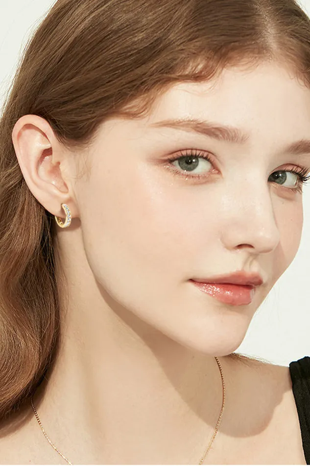 Moissanite 925 Sterling Silver Huggie Earrings Trendsi Earrings