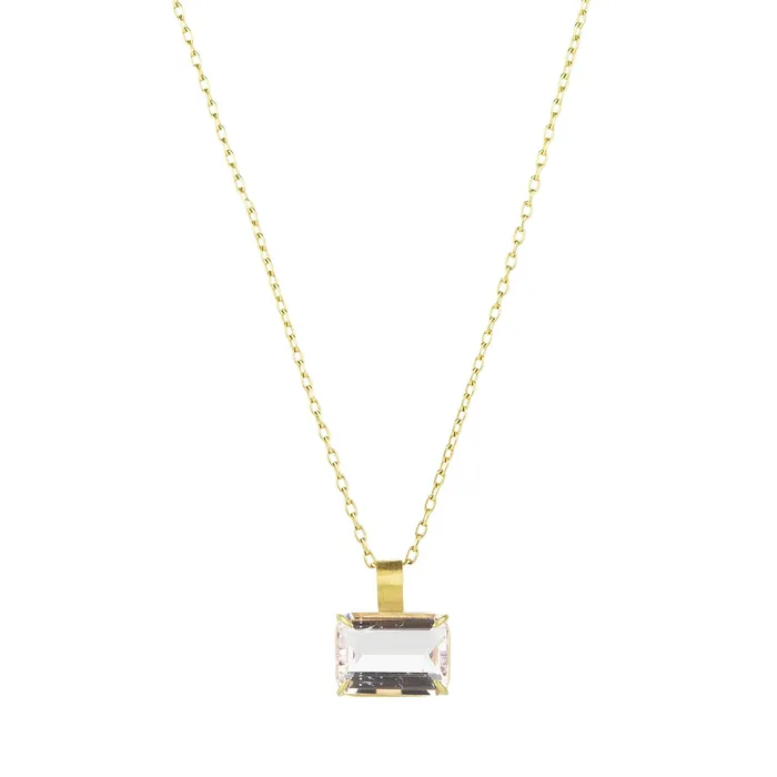 Necklaces 18k Emerald Cut Morganite Pendant Pendant Only Rosanne Pugliese Necklaces 18k Emerald Cut Morganite Pendant Pendant Only Rosanne Pugliese