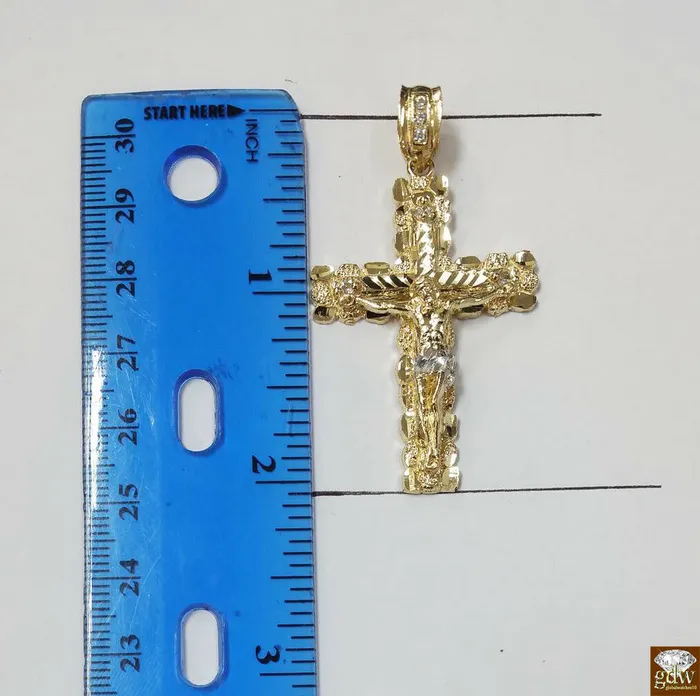Necklaces globalwatches10 10k Yellow Gold Franco Chain Necklace Cross pendant charm 22 24 26 28 30