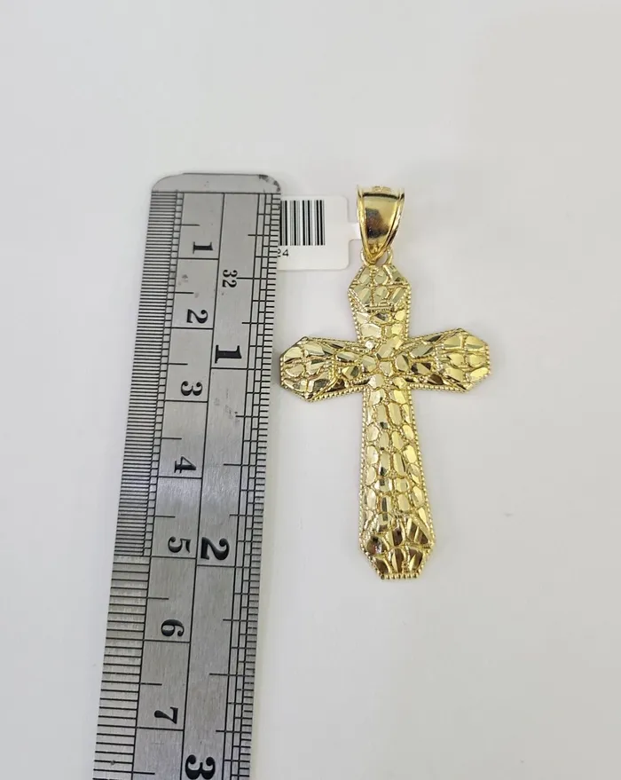 Necklaces Gold and Diamond Real 10k Rope Chain Jesus Cross Charm Necklace Pendant Set 5mm 2030 Inch Gold