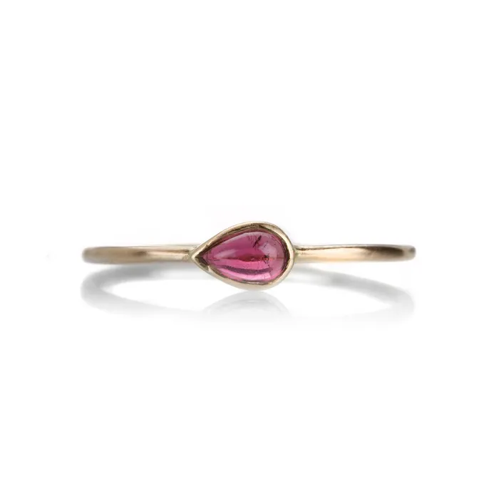 Pear Shaped Pink Tourmaline Ring Margaret Solow Rings