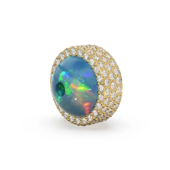 PreStyled Sets Lapis Lazuli Diamond Studded Gold Bead Ethiopian Opal Pave Diamond Gold Bead Gemstone Spacer Beads Solid Gold Finding Jalvi Co