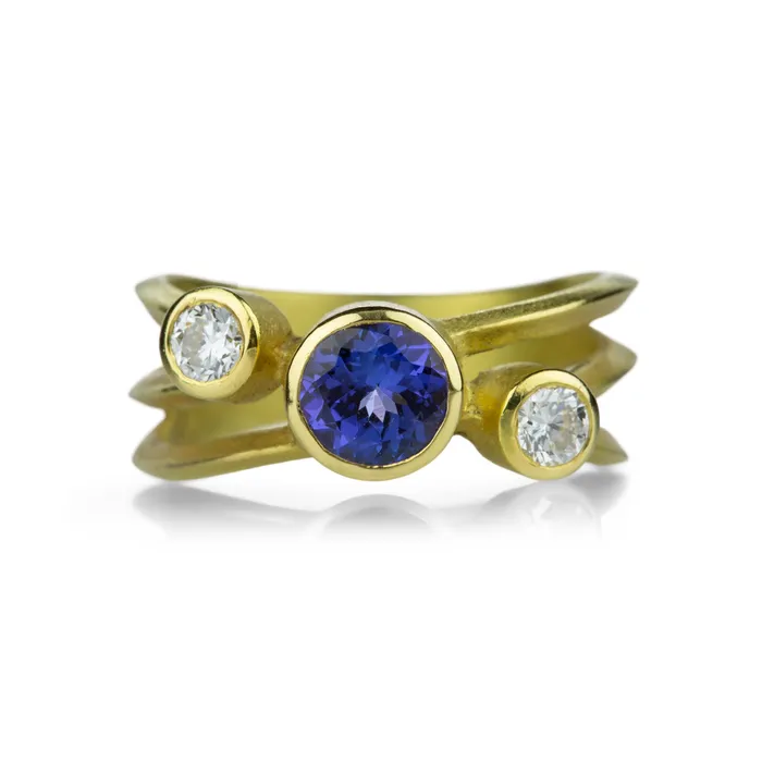 Rings Barbara Heinrich Diamond and Tanzanite Wrap Ring