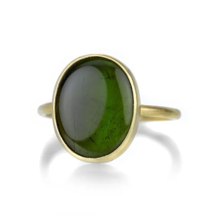 Rings Gabriella Kiss Oval Flat Green Tourmaline Ring