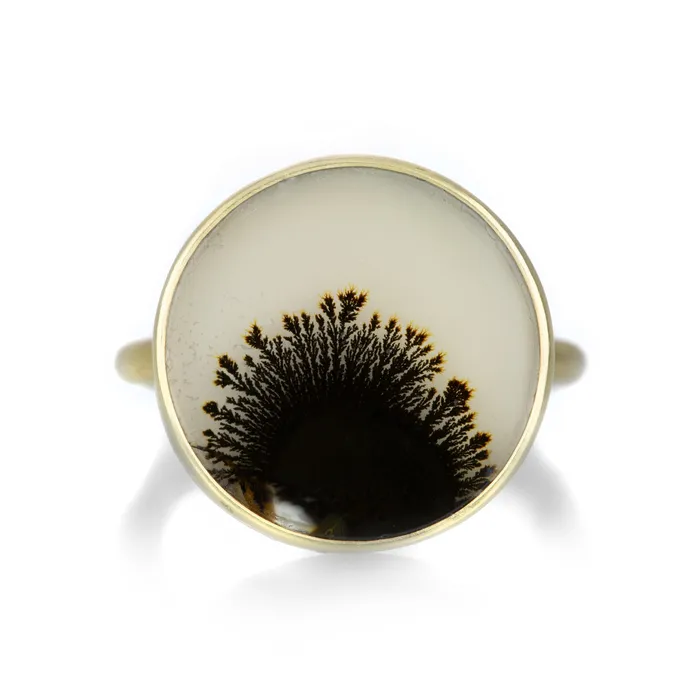 Rings Gabriella Kiss Round Dendritic Agate Ring