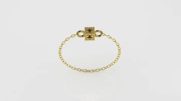 Rings Jcm 21 jewelry 14k Birthstone Chain Ring with RUBY FILIGREE