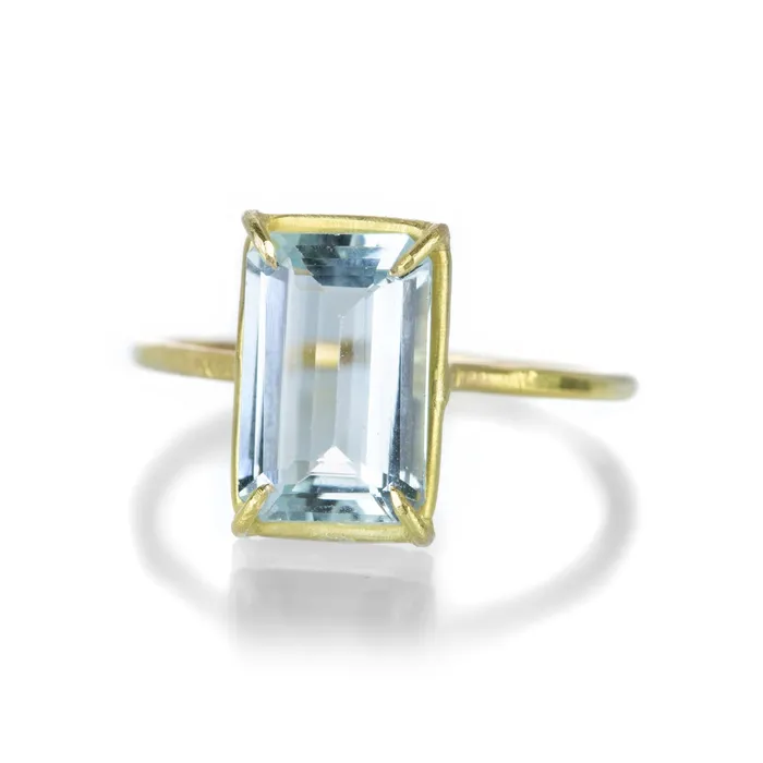 Rosanne Pugliese Emerald Cut Aquamarine Gem Ring Rings