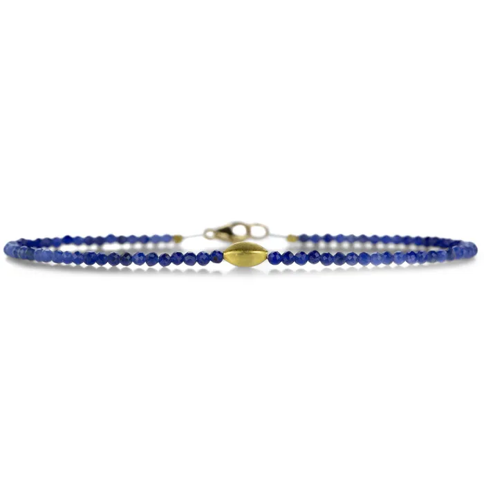 Sodalite and Gold Marquise Bead Bracelet Margaret Solow Bracelets