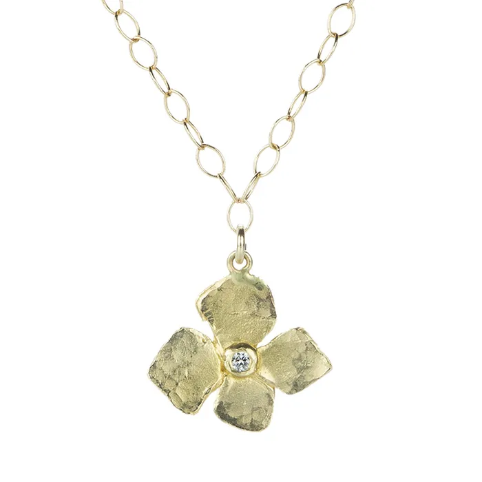 Victoria Cunningham Necklaces Single Hydrangea Diamond Necklace