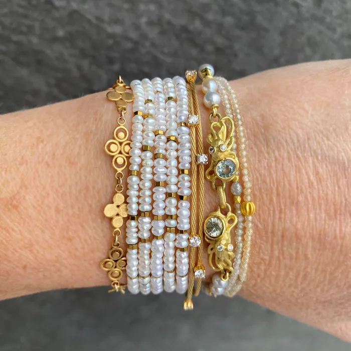 White Pearl Confetti Wrap Bracelet Anne Sportun Bracelets White Pearl Confetti Wrap Bracelet Anne Sportun Bracelets