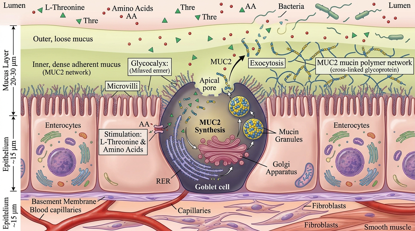Mucin-2 Glycosylation and Goblet Cell Mucosal Shield